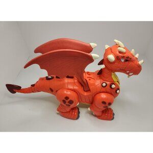 Imaginext Dragon Orange Mattel Walking Roaring Flapping w/Sounds Toy 2007 Tested